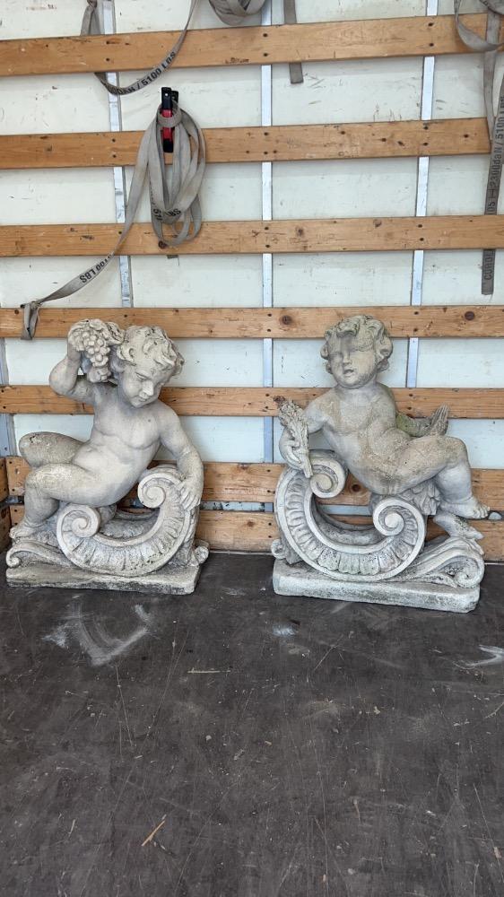 2 nice concrete composition statues 