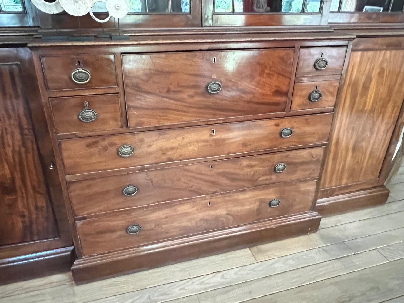 English secretary bookcase 