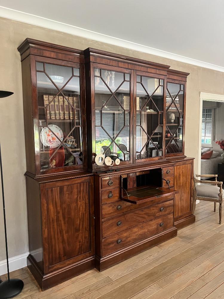 English secretary bookcase 