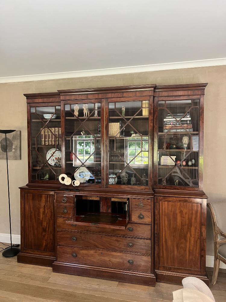 English secretary bookcase 