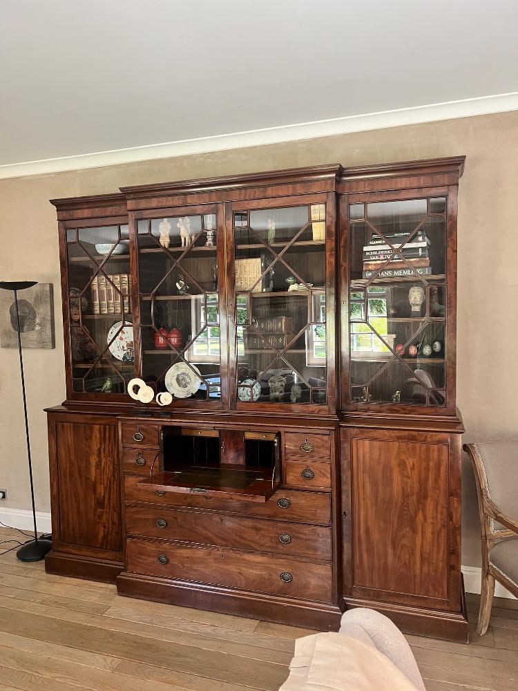 English secretary bookcase 