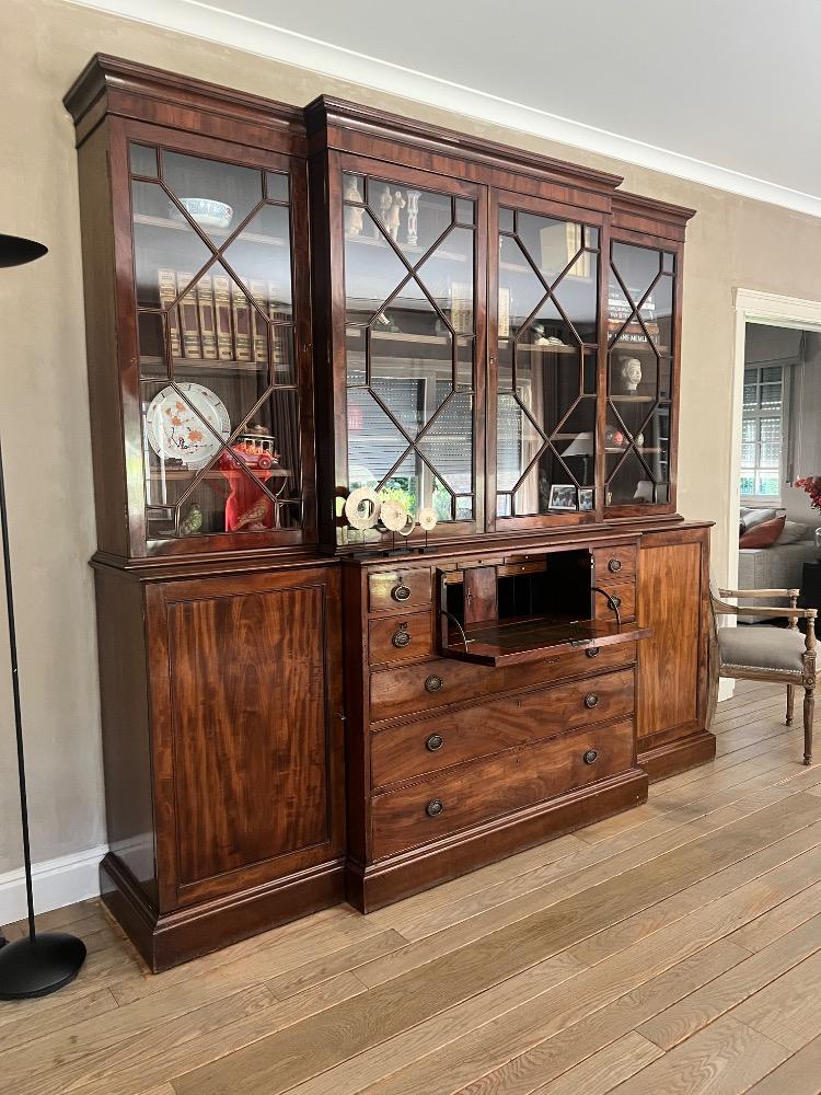 English secretary bookcase 