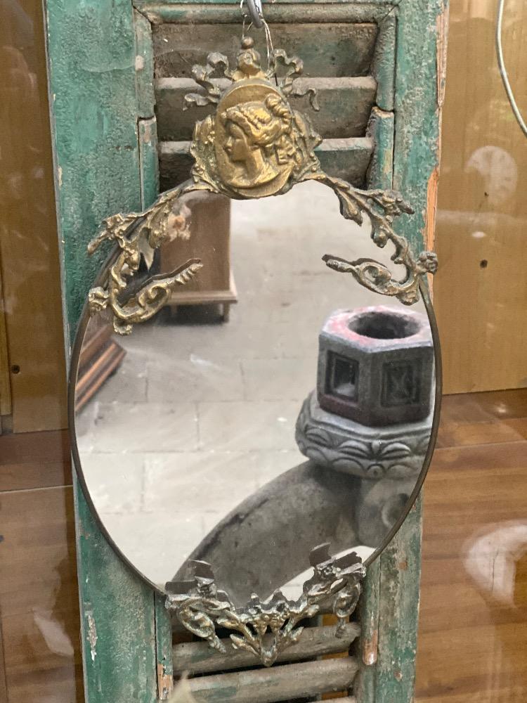 Brass french ladys mirror