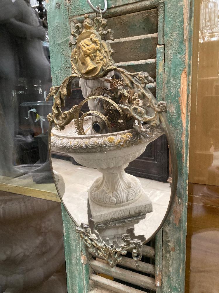 Brass french ladys mirror