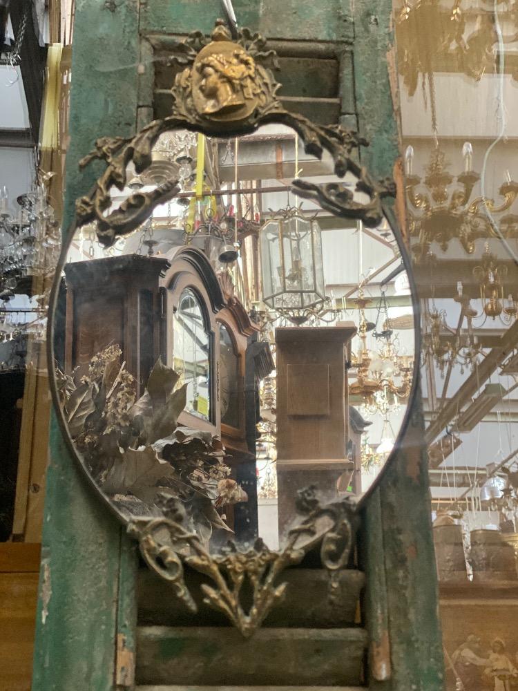 Brass french ladys mirror