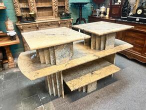 Full set of Midcentury Italian marble granite tables