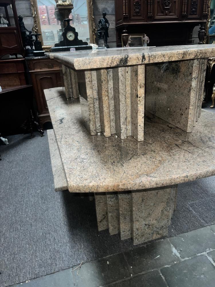 Full set of Midcentury Italian marble granite tables