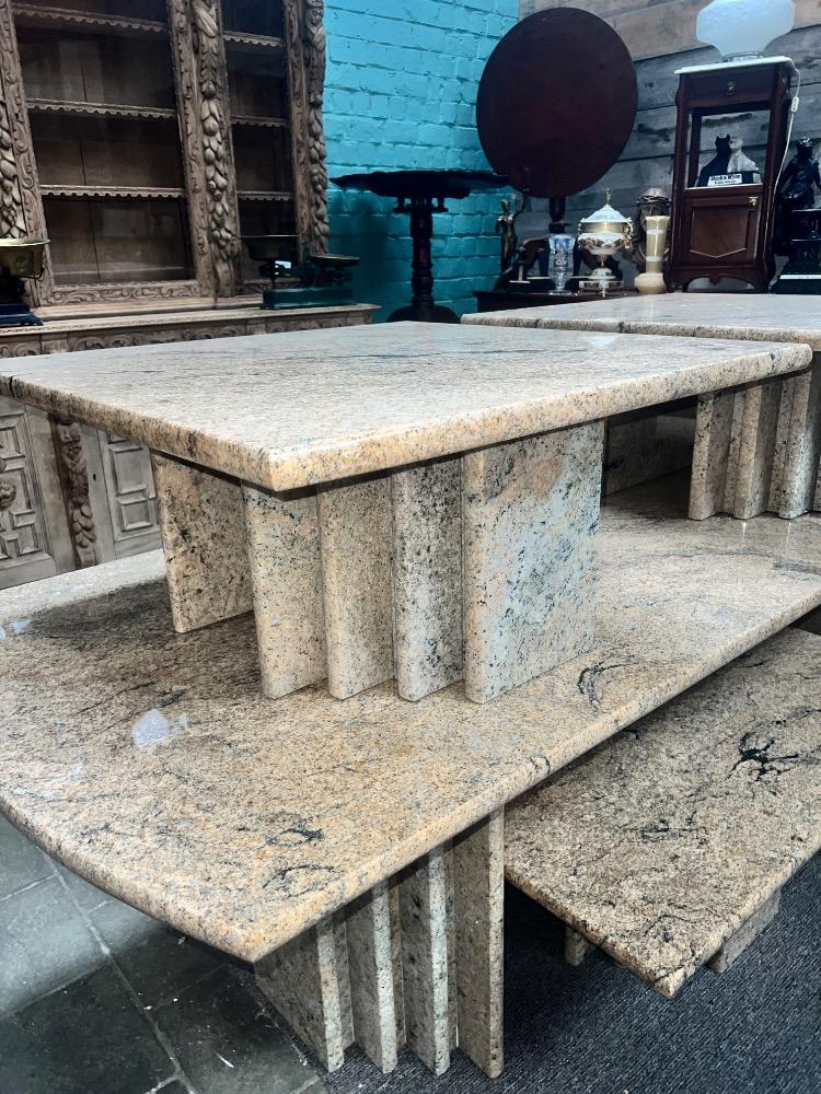 Full set of Midcentury Italian marble granite tables