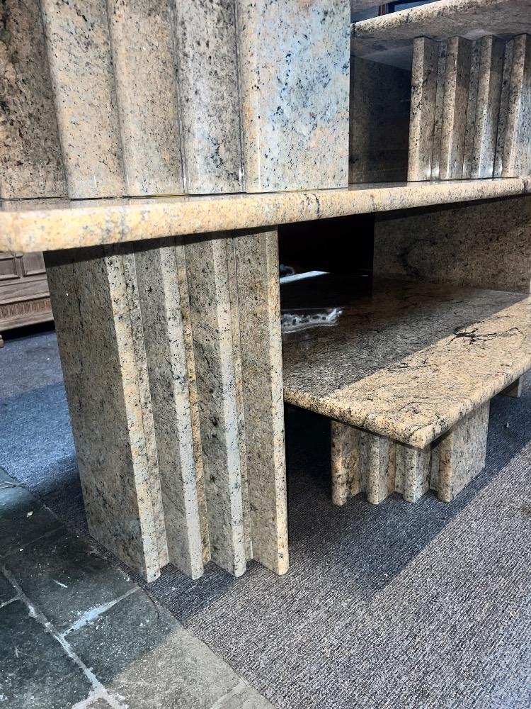 Full set of Midcentury Italian marble granite tables