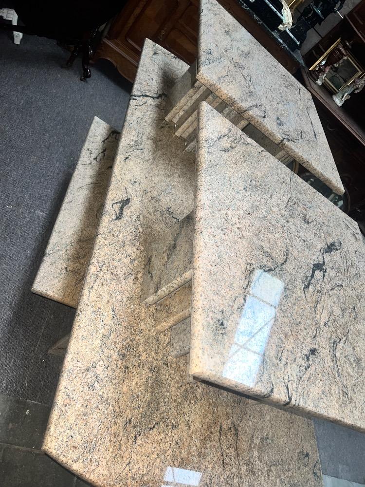 Full set of Midcentury Italian marble granite tables