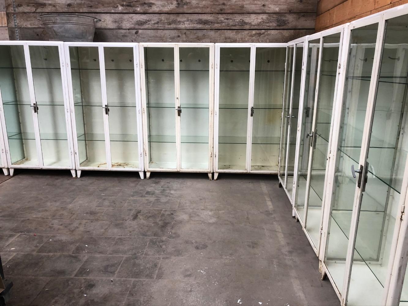Iron glass medical vitrine cabinets industrial