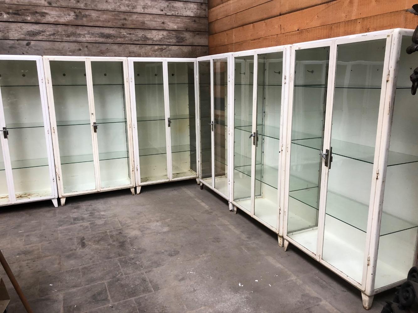 Iron glass medical vitrine cabinets industrial