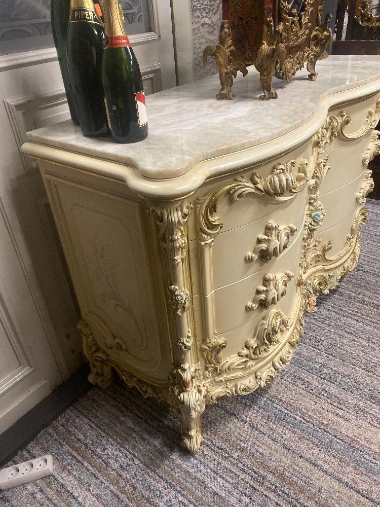 Italy SIlik commode with marble and mirror