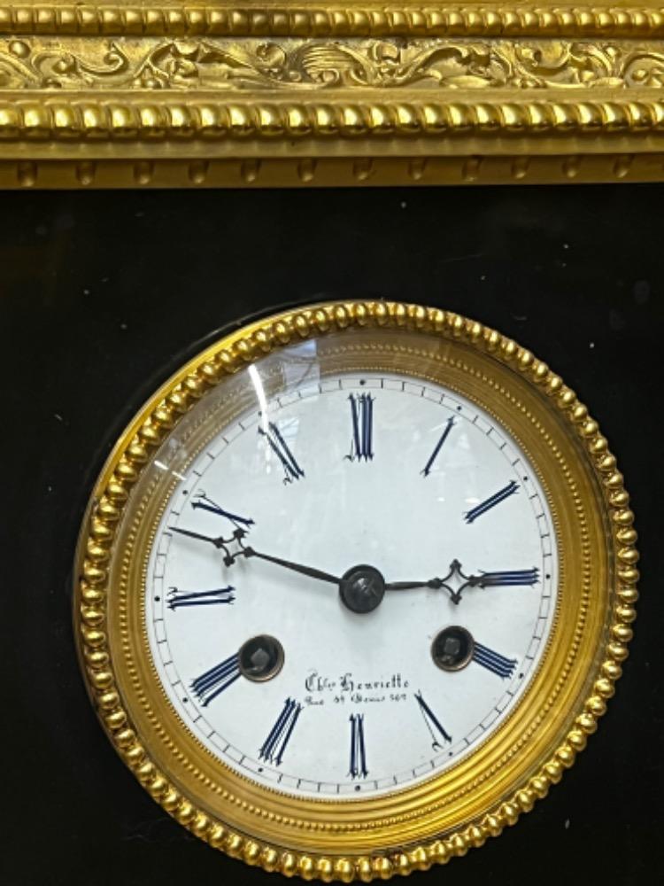 Napoleon 3 clockset with bronze putti 