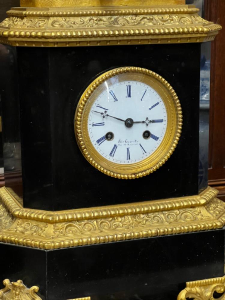 Napoleon 3 clockset with bronze putti 