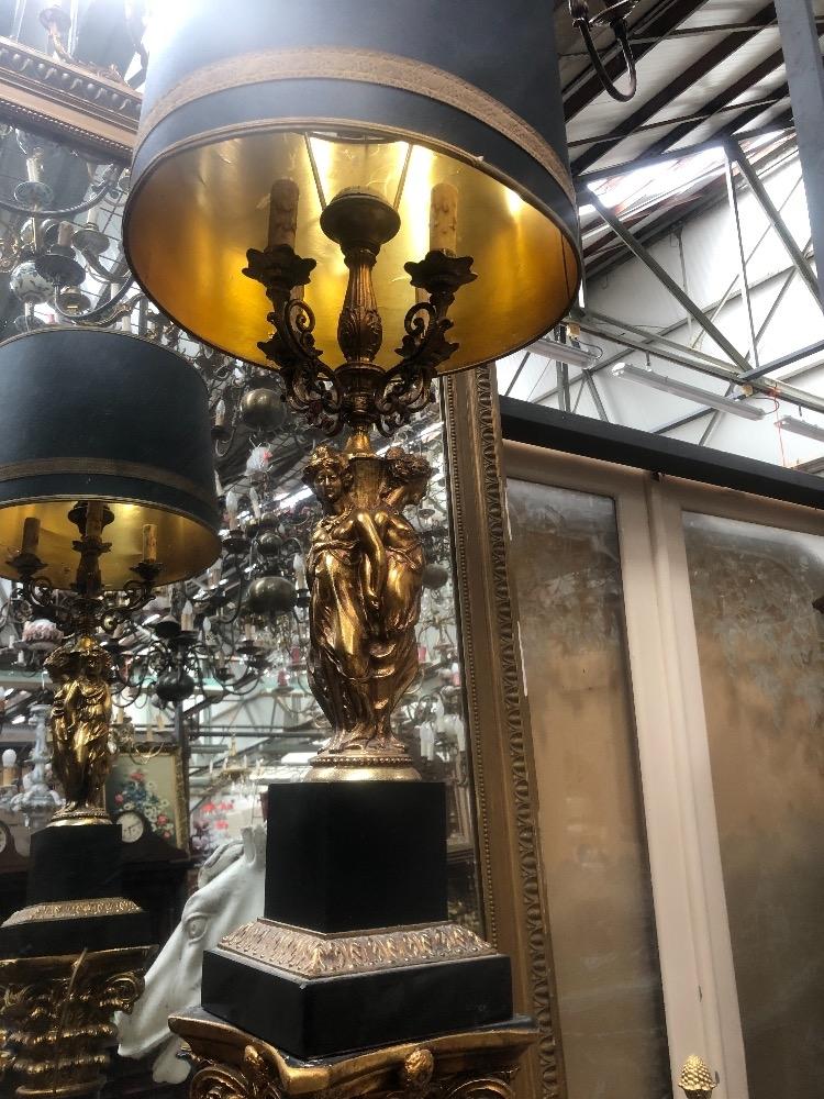 Nice large brass lamp with 3 womans 