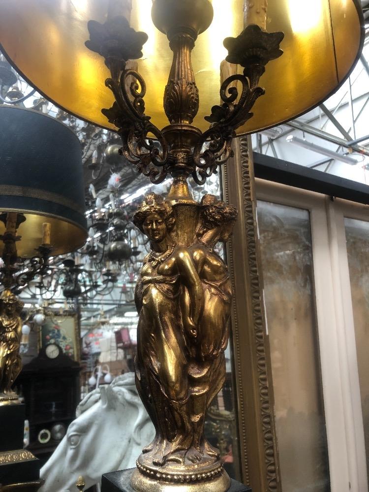 Nice large brass lamp with 3 womans 