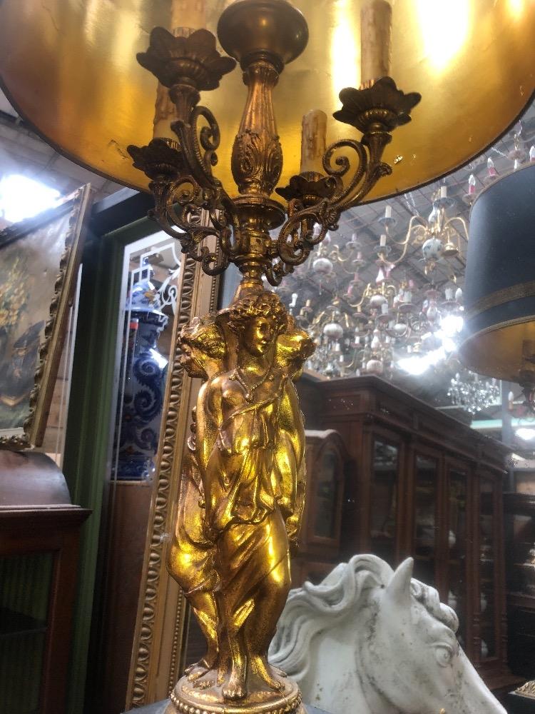 Nice large brass lamp with 3 womans 