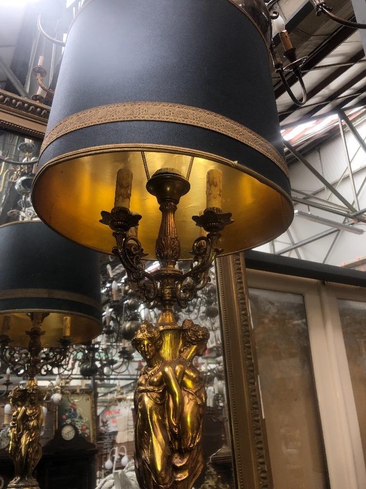 Nice large brass lamp with 3 womans 