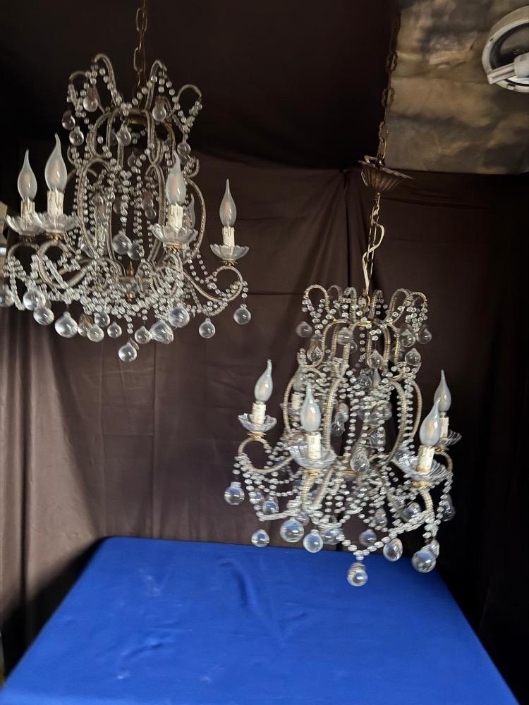 Pair italian murano chandeliers